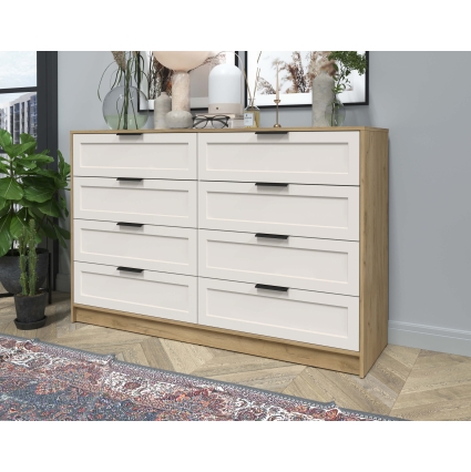 Kомод Тренд КТ-К157 (Дуб золотой ЛДСП/ Кашемир ЛМДФ) Ш1565 В1020 Г451